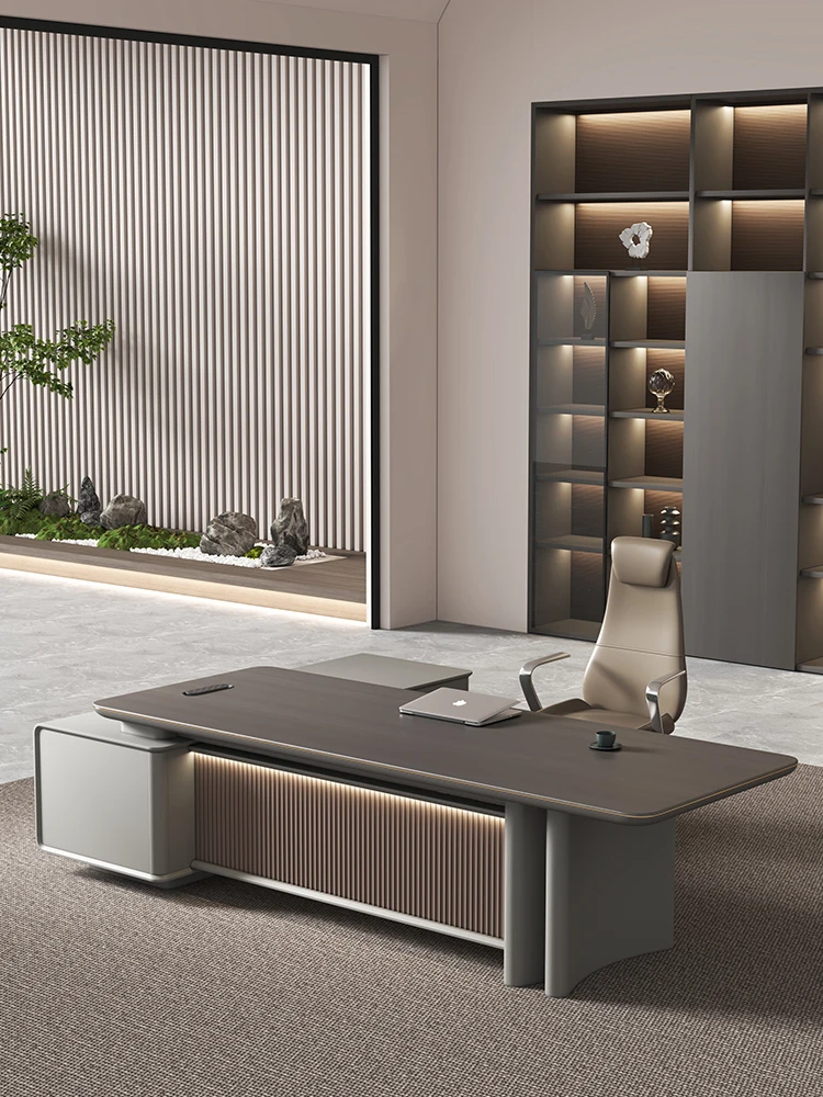 

Office Boss Desk, Modern Minimalist High-end Atmosphere, Light Luxury Chairman's Desk And Chair Combination