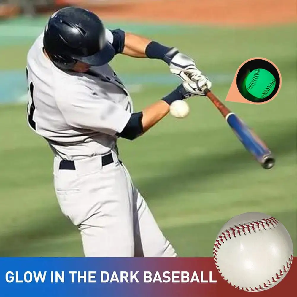 

9 Inch Glow In The Dark Baseball PVC Luminous Night Training Ball Handmade Softball Hardball Practice Game For Kids Men Tea T3R9