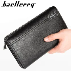 Baellerry Large Capacity Phone Pocket New Men Wallets Handbag Brand Card Holder Zipper Male Wallets Passport Case Men's Purses