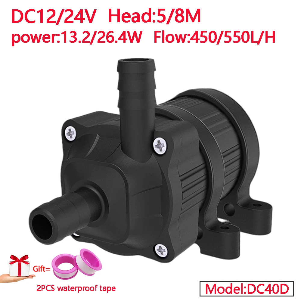 

Небольшой бесшумный циркуляционный насос для воды, холода и тепла, бесщеточный двигатель постоянного тока 12/24 В, погружной насос, беспочвенная гидропоника, IP68