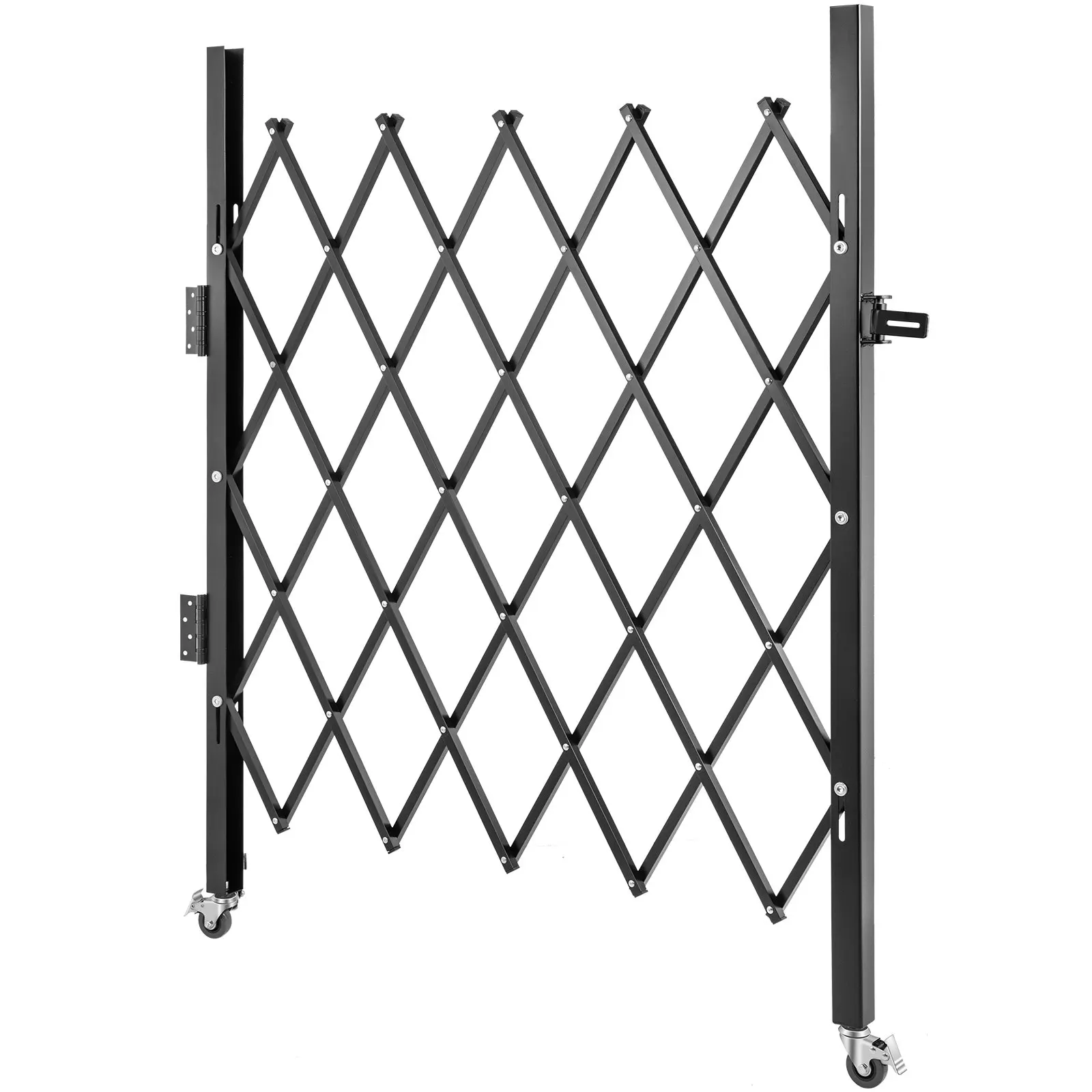 Single Folding Security Gate, 5.1'H X 5.9'W Folding Door Gate, Steel Accordion Security Gate, Flexible Expanding Security Gate,