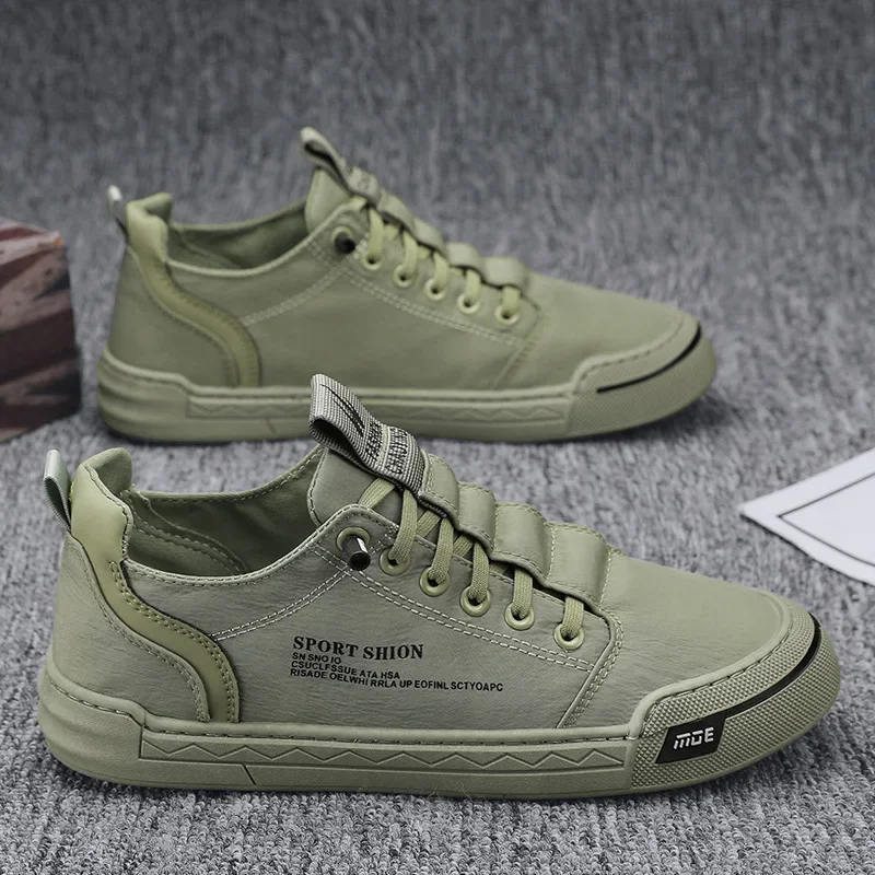 Green Men Casual Shoes Ice Silk Canvas Shoes for Men Walking Shoes Outdoor Sneakers Male Breathable Footwear Tenis Hombres