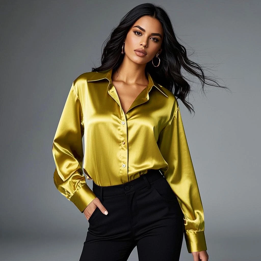 SUYISODA Women Satin Shirt Multicolor 6
