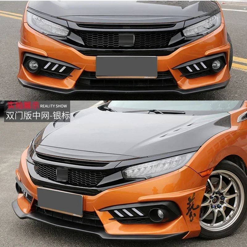 New! Racing Grill Front Bumper Grille Mesh For Honda Civic Sedan Hatchback 2016 17 18 19 20