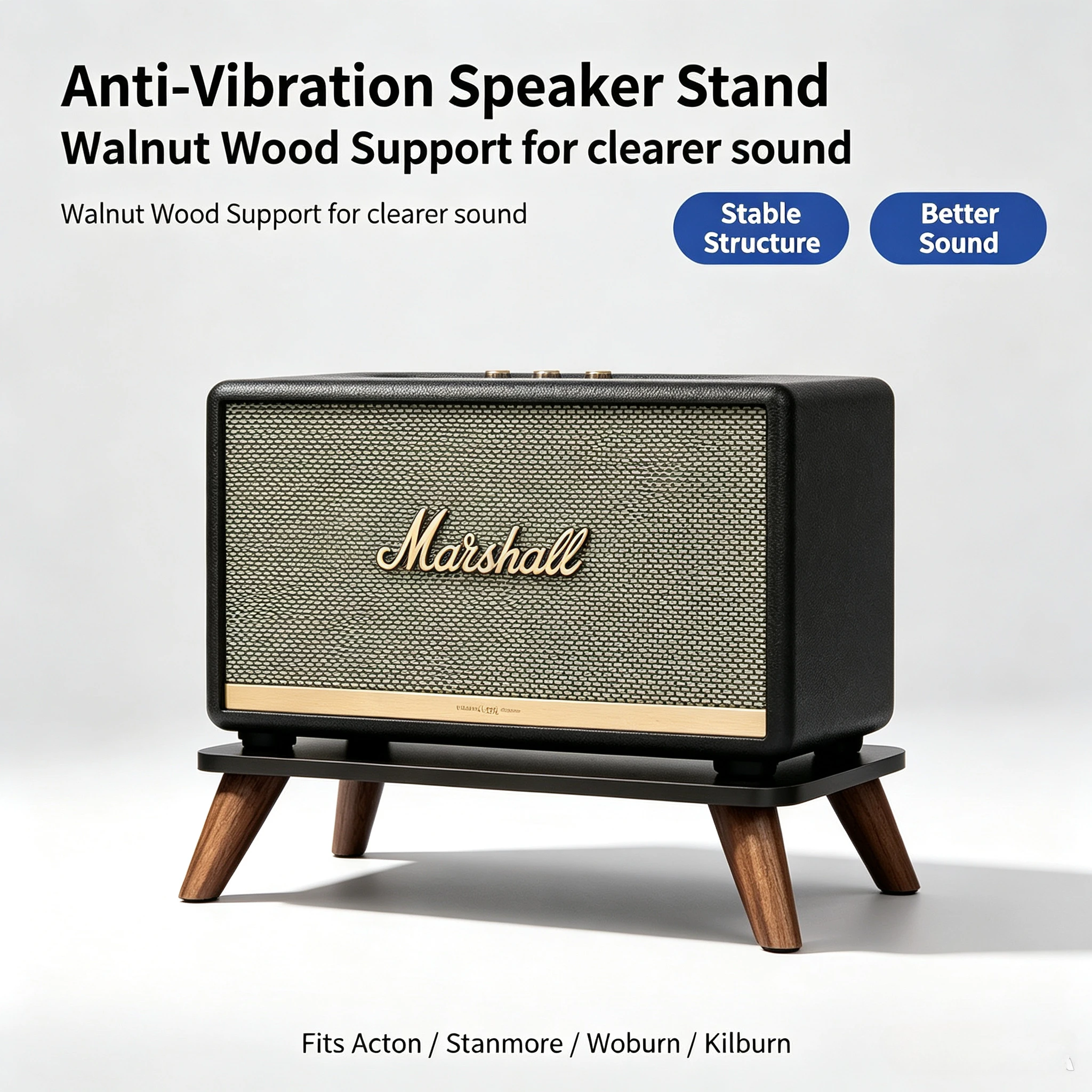 Sound Box Holder Speaker Stand High-Gloss Black Audio Rack Less Vibration Speakers Bracket for Marshall Speaker Home