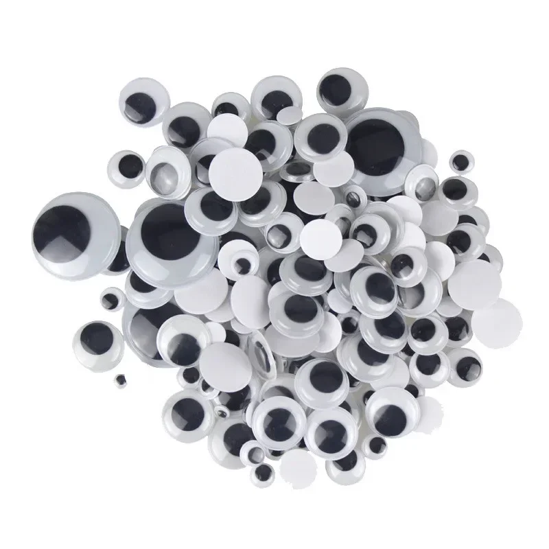 2000Pcs Autohesion Googly Wiggly Eyes 5/7/8/15/20mm Mixed For Toys Dolls DIY Accessory Eyeball For Scrapbook