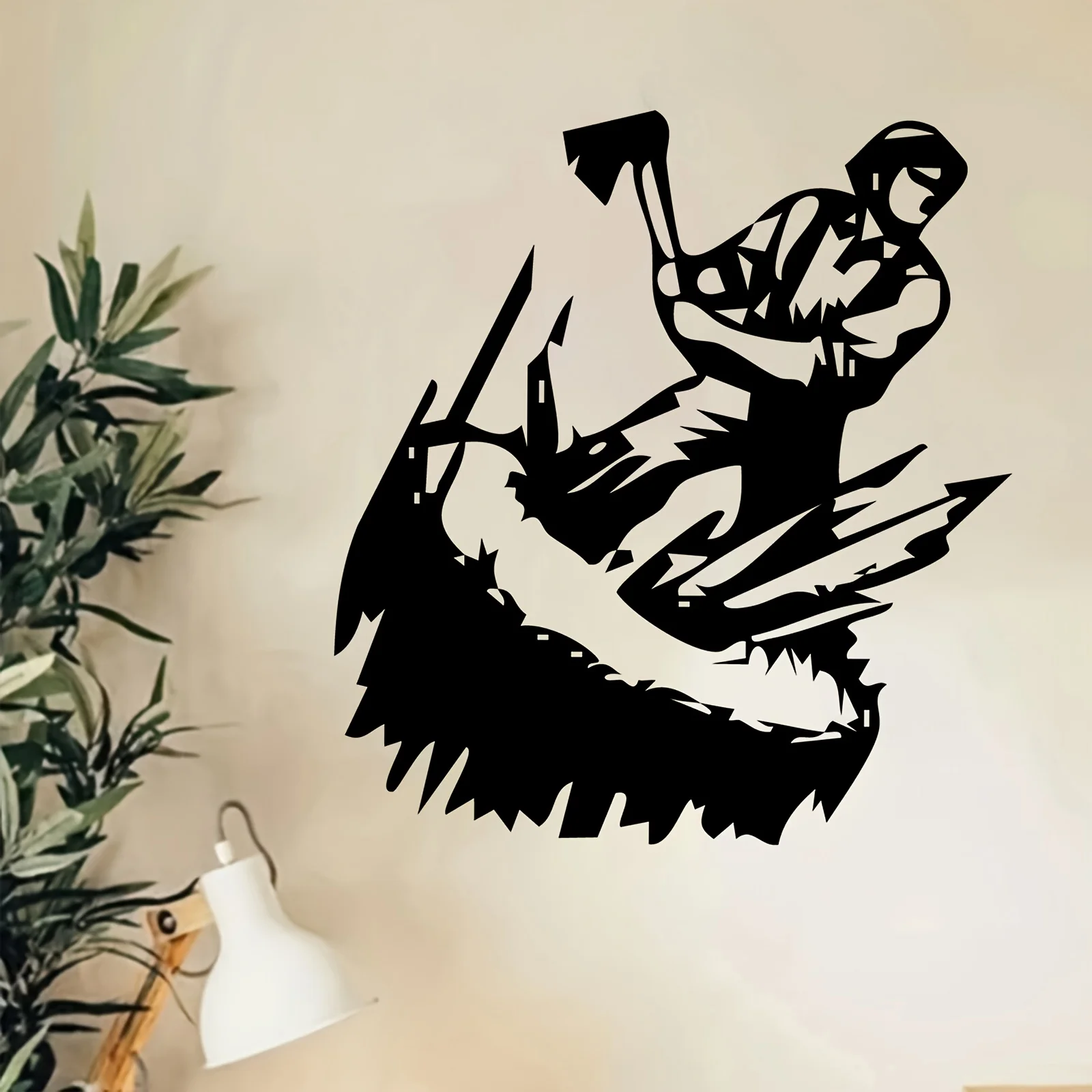 1pc Lumberjack Metal Wall Decor, Dynamic Iron Wall Sculpture Mural, Weather‑Proof Indoor‑Outdoor Wall‑Mounted Ornament