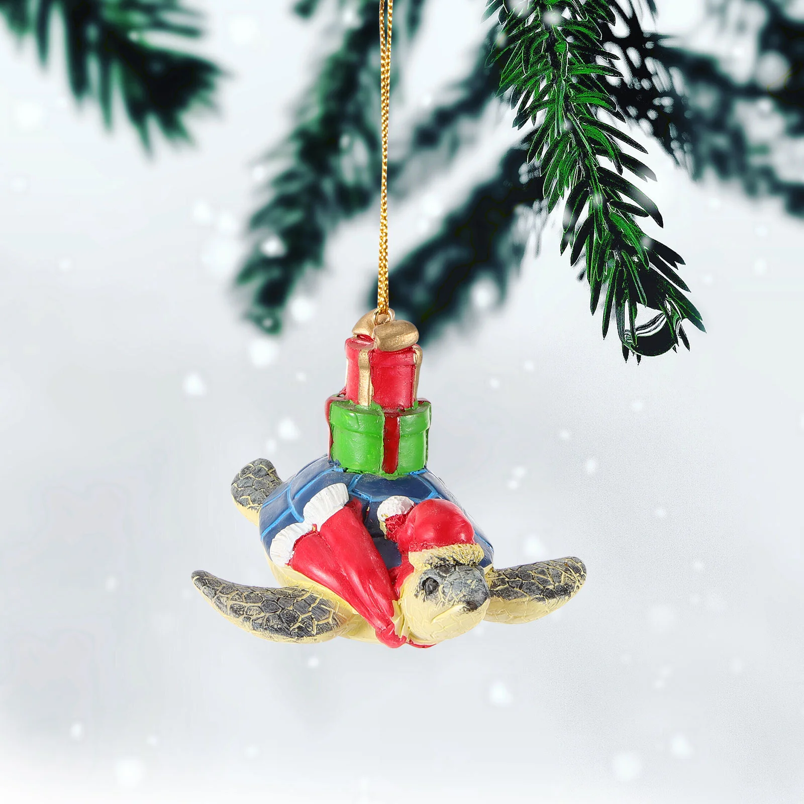 Presente de natal tartaruga decoração de natal ornamento de árvore decoração acessórios internos decorações penduradas