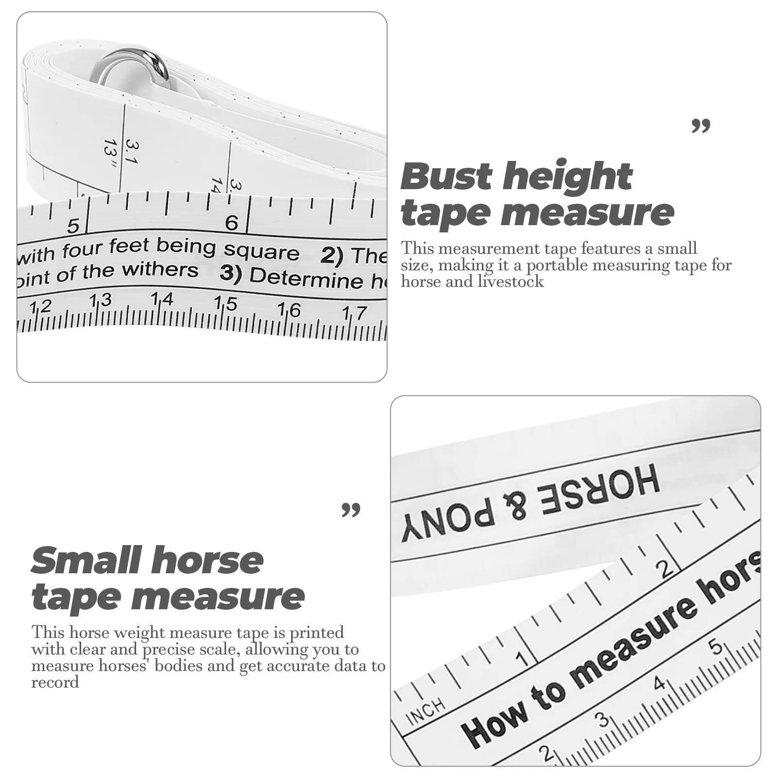 Horse Weight Measuring Tape Reusable Soft Flexible Portable Tool for Accurate Bust Height Weight Measurement Measure Tool