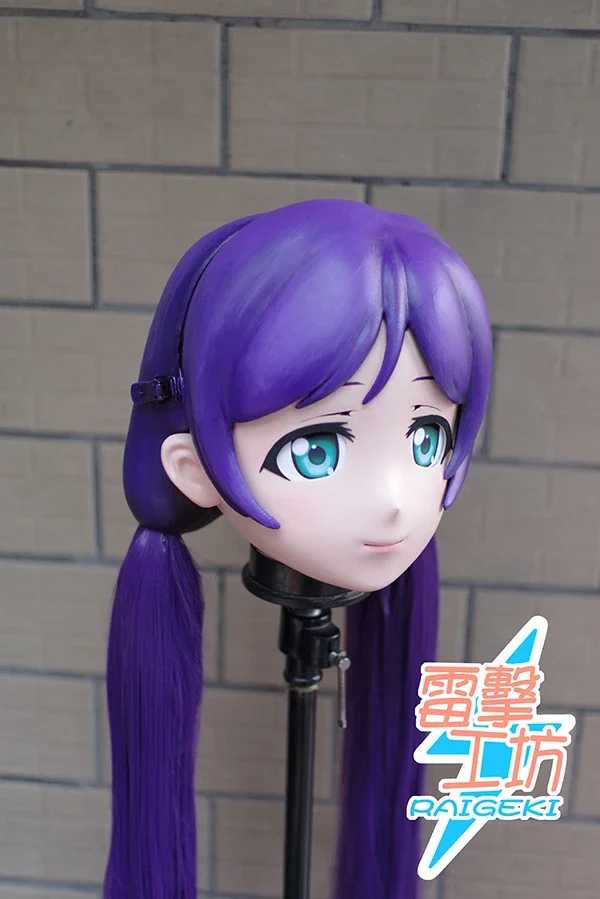 (RAIGEKI MAKS 88) Resin 2/3 Head Crossdresser BJD DOLL Kigurumi Anime LoveLive! Nozomi Tojo Cosplay Mask image 3