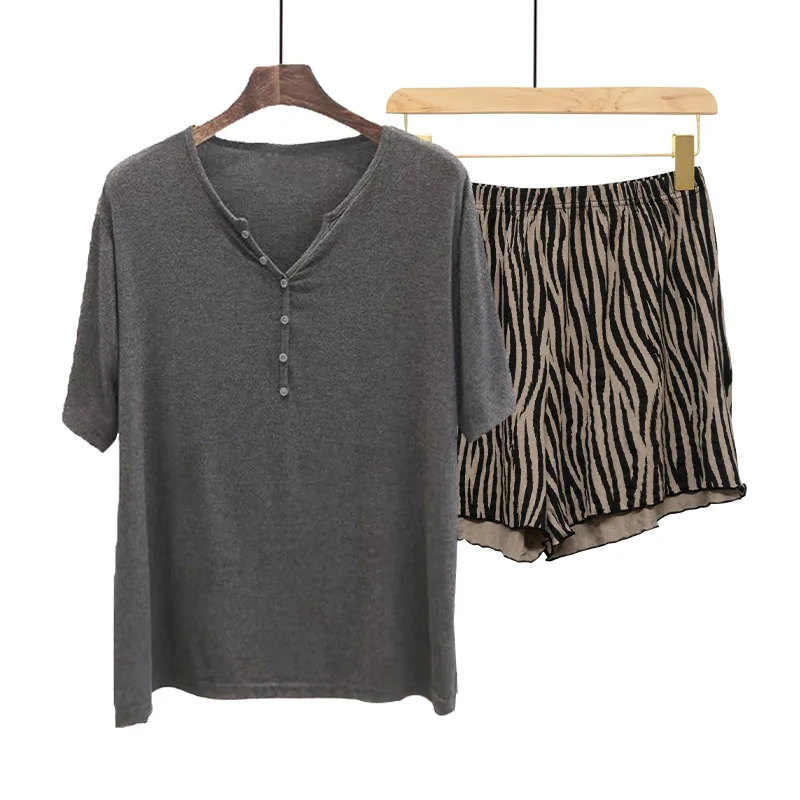 

2026 Modal Room Spring Summer V-neck Pullover Tops Shorts Pajamas Set Women's Home Clothes New Fashion Sleepwear Pijama Suit