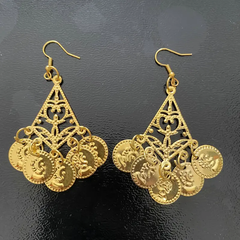 Buikdans Vintage Boheemse Danser Sieraden Sets Professionele Prestaties Dans Ketting Oorbellen Voor Vrouwen Etnische Accessoire