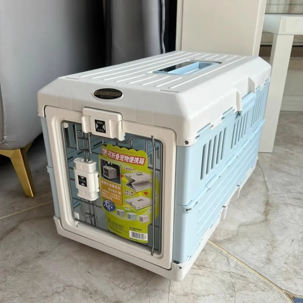 new Folding Pet Air Box Portable Cat Cage Car Transport Puppy Carrier Breathable Large Space Dogs Accessories Travel Supplies