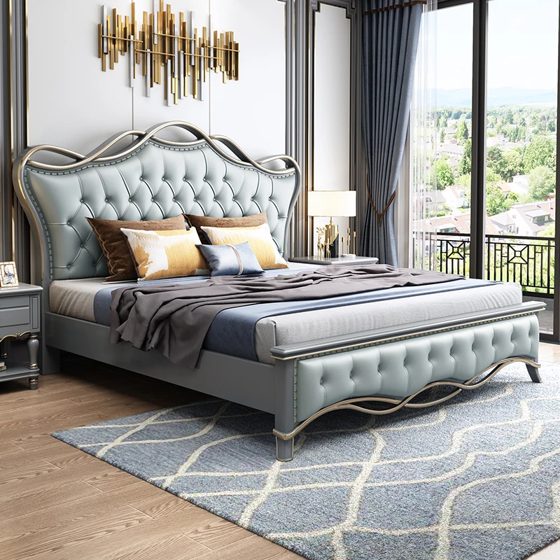 Luxury House Double Bed Modern Nordic Pretty Unique King Size Frame Double Bed Hotel Modern Cama Matrimonial Bedroom Furniture