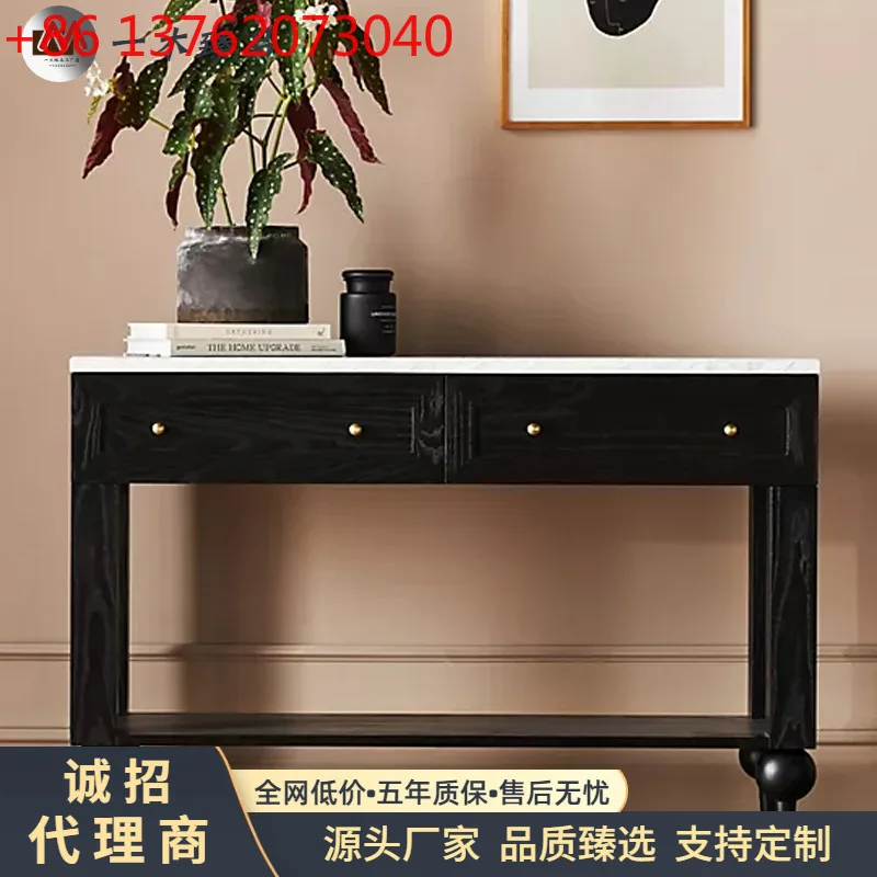2026 American light luxury entrance table French retro drawer cabinet entry side cabinet