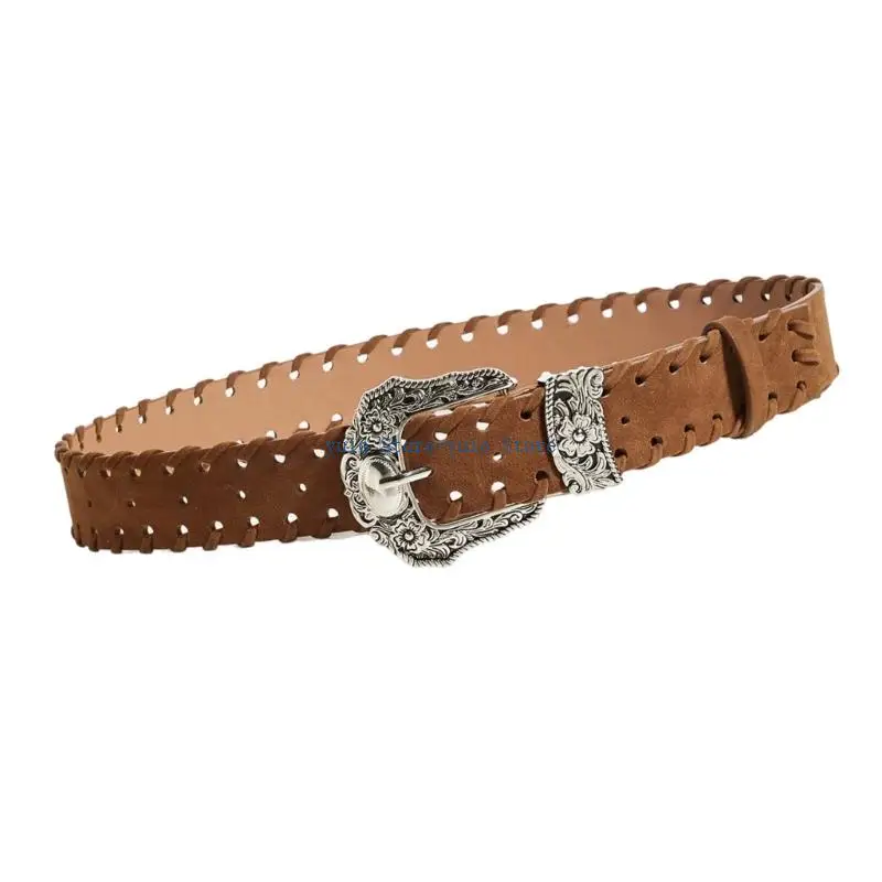 X7XB Stylish Belt Handcrafted PU Leather Braided Rope Adjustable for Everyday Use