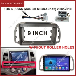 9 pulgadas para Nissan MARCH Micra (K12) 2002-2010 Radio de coche reproductor MP5 Android marco de carcasa estéreo unidad principal 2Din cubierta de tablero Fascia
