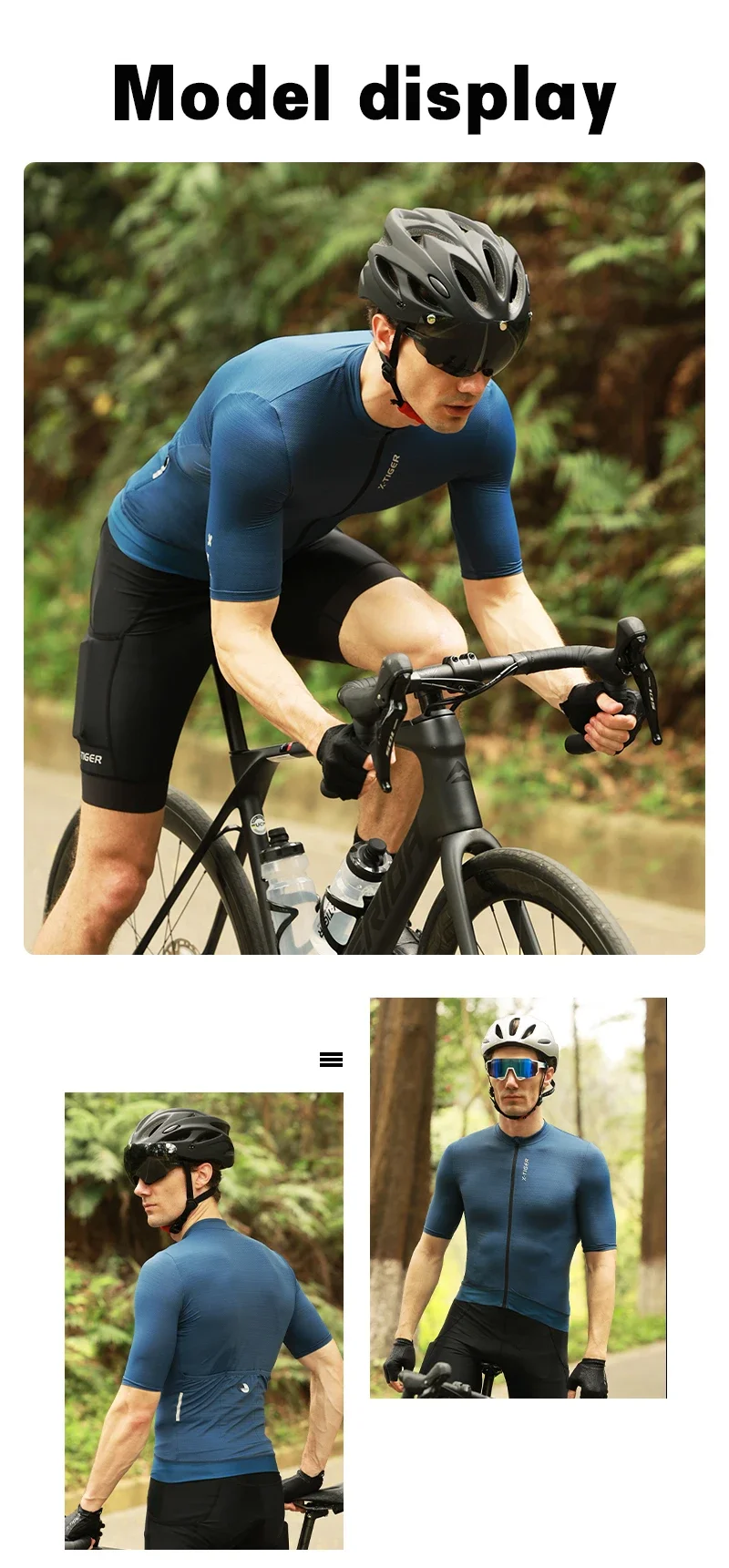 X-TIGER Sommer-Radtrikot, atmungsaktives, kurzes Sportshirt, schmal geschnittenes Profi-Radtrikot, Rennsport-Oberteil, Freizeitbekleidung, Radtrikot – Detail 10
