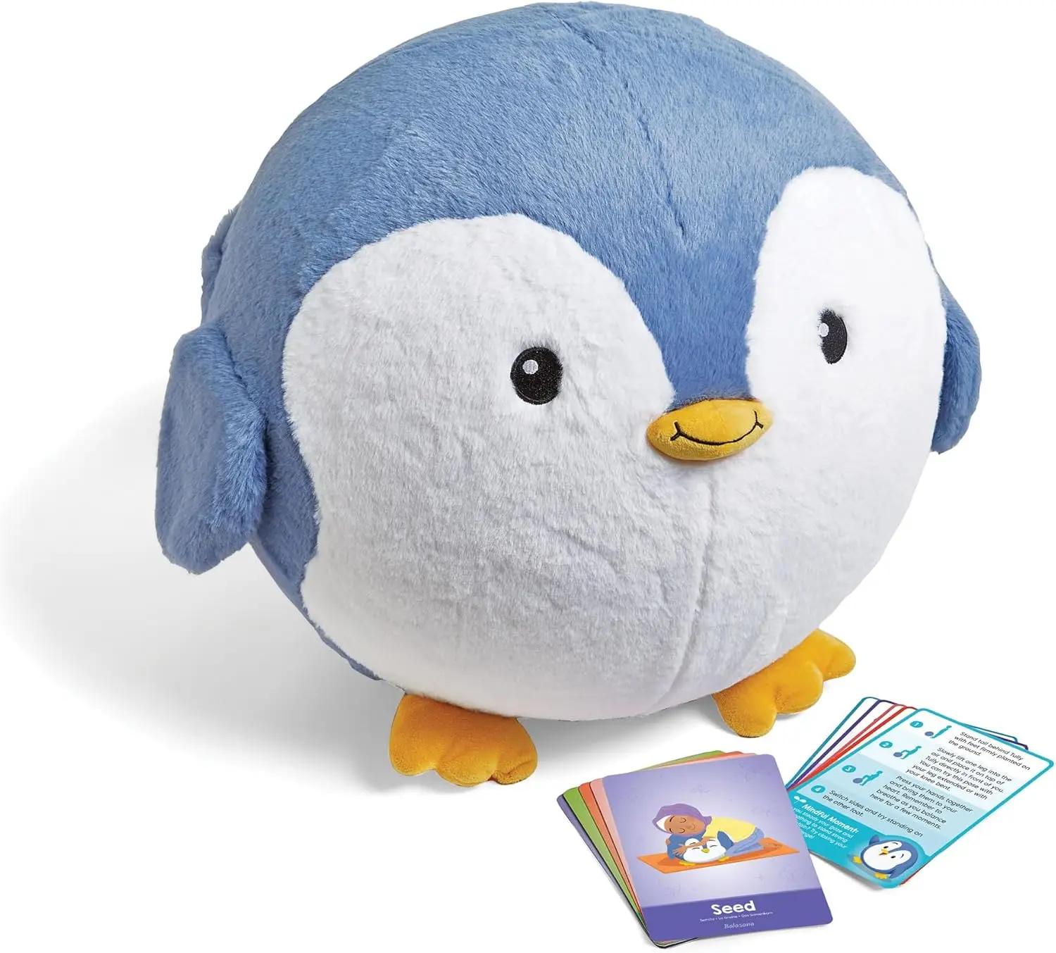 

Kids Yoga Ball with Plush Penguin Cover, Inflatable Exercise Ball for Toddlers 3+, Sensory Toys for Calming Corner, Active Play