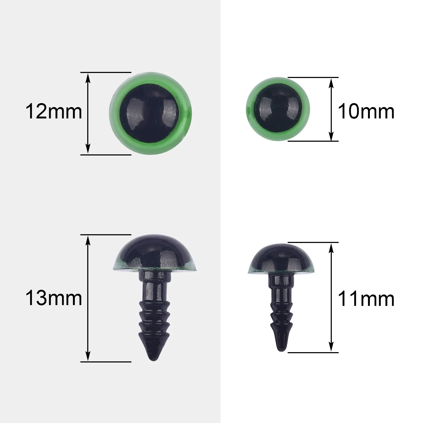 Colored 50/100pcs 10/12mm Plastic Safety Eyes For Toys Amigurumi Diy Kit Craft TeddyBear Toy Eye For Doll Decoration Accessories