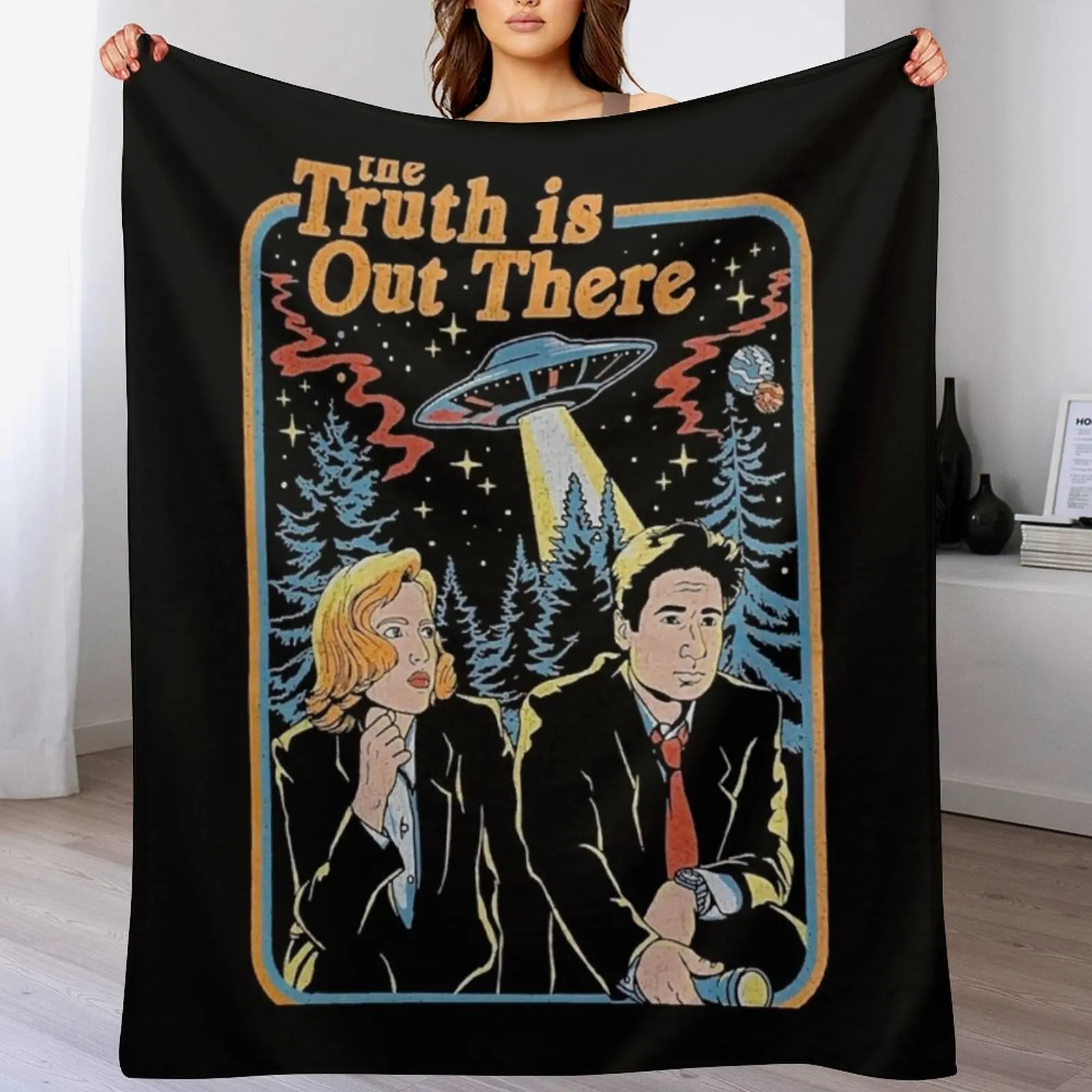 The truth is out there - X Files funny, The truth is out there - X Files is hilarious Throw Blanket Personalized Gift Blankets