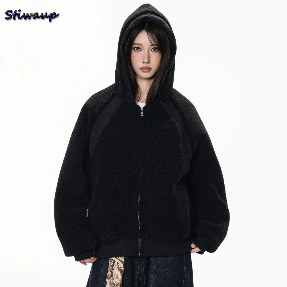 

Women's Winter Jacket with Hood 2025 Black Soft Fleece Winter Coat Female Warm Fashion Lightweight Padded Puffer Jackets Woman