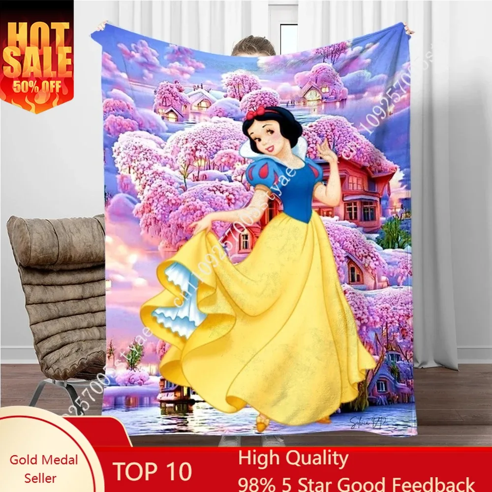 سنو وايت الأميرة البطانيات ديزني الكرتون بطانية قطيفة الديكور الداخلي الطفل عطلة حفلة صبي فتاة الهدايا الدافئة مخصص لحاف #1