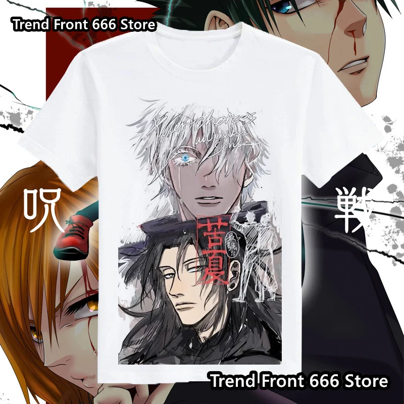 24/25 New Anime Jujutsu Kaisen Mens Kid Tshirts Gojo Cotton Children And Mens Crewneck T-Shirt Harajuku Streetwear Men Clothes