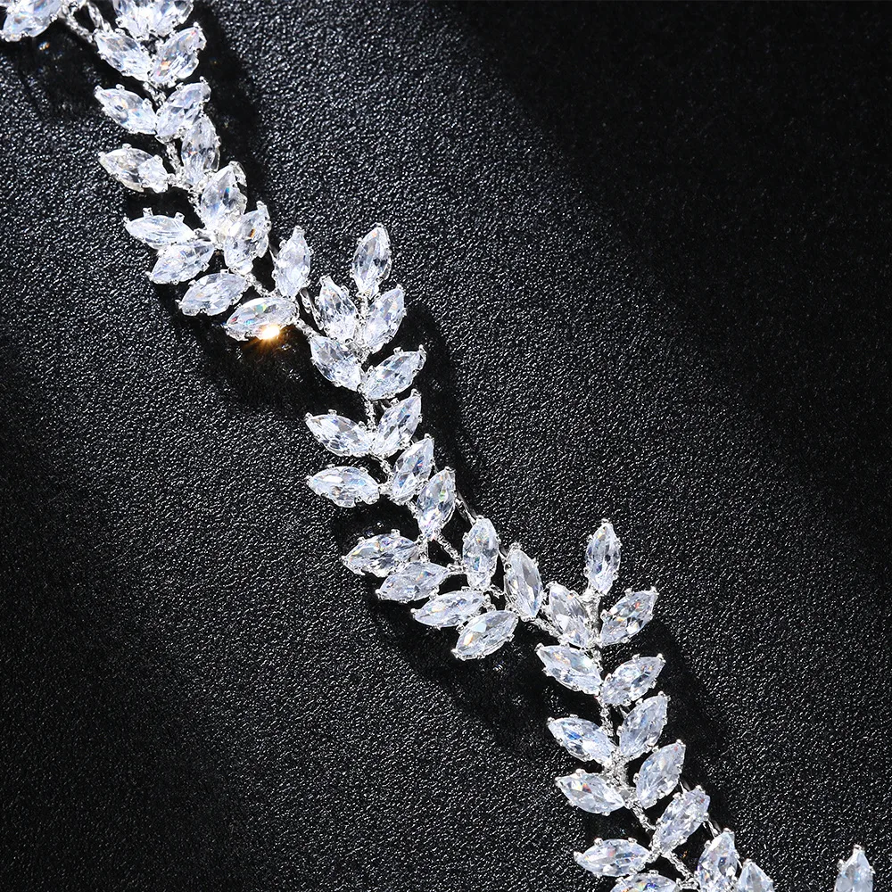 Luxury Bridal Headband Wedding Hair Pieces Zirconia CZ Princess Bridal Tiaras Headdress Women Party Prom Hair Jewelry Hairband