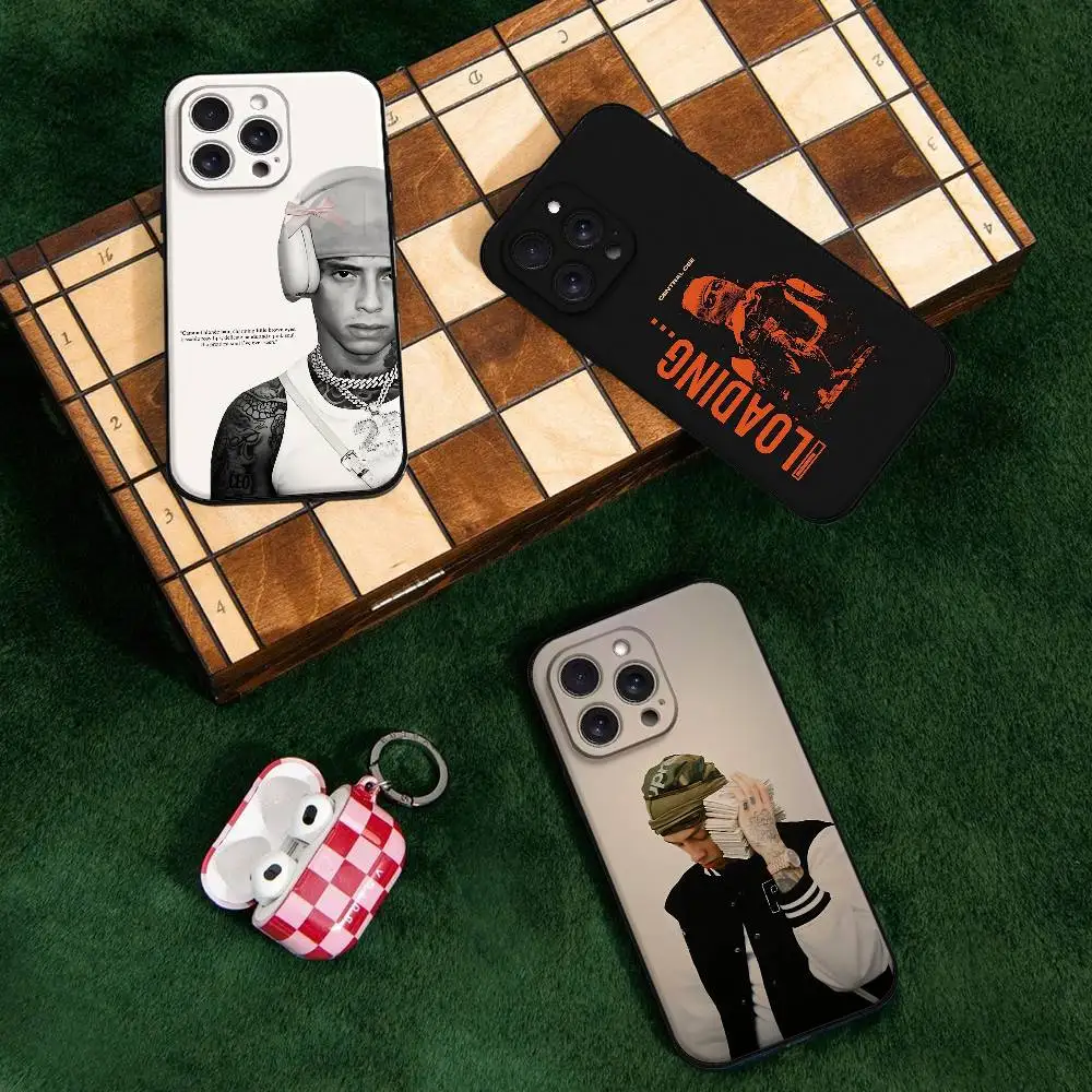 حافظة هاتف مغني الراب C-Central Cee لهاتف آيفون 17 16 15 14 13 12 11 X XR XS Plus Pro Max غطاء أسود ناعم صغير