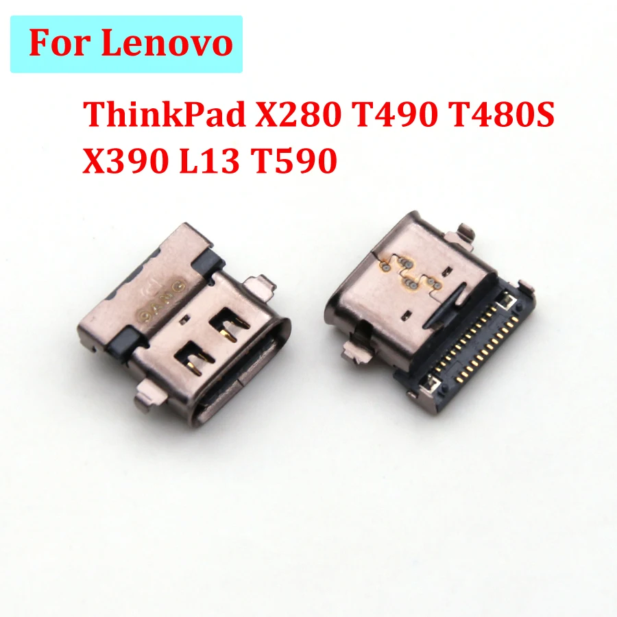 1-10pcs TYPE-C USB Jack DC Power Port For Lenovo ThinkPad X280 T490 T480S X390 L13 T590 DC Connector Laptop USB-C Socket