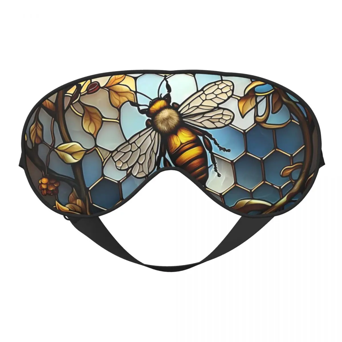 

Витражи, мягкие маски для глаз в виде пчелы, двухсторонние классические цветочные художественные повязки на глаза для отеля, регулируемая повязка на глаза с блокировкой света