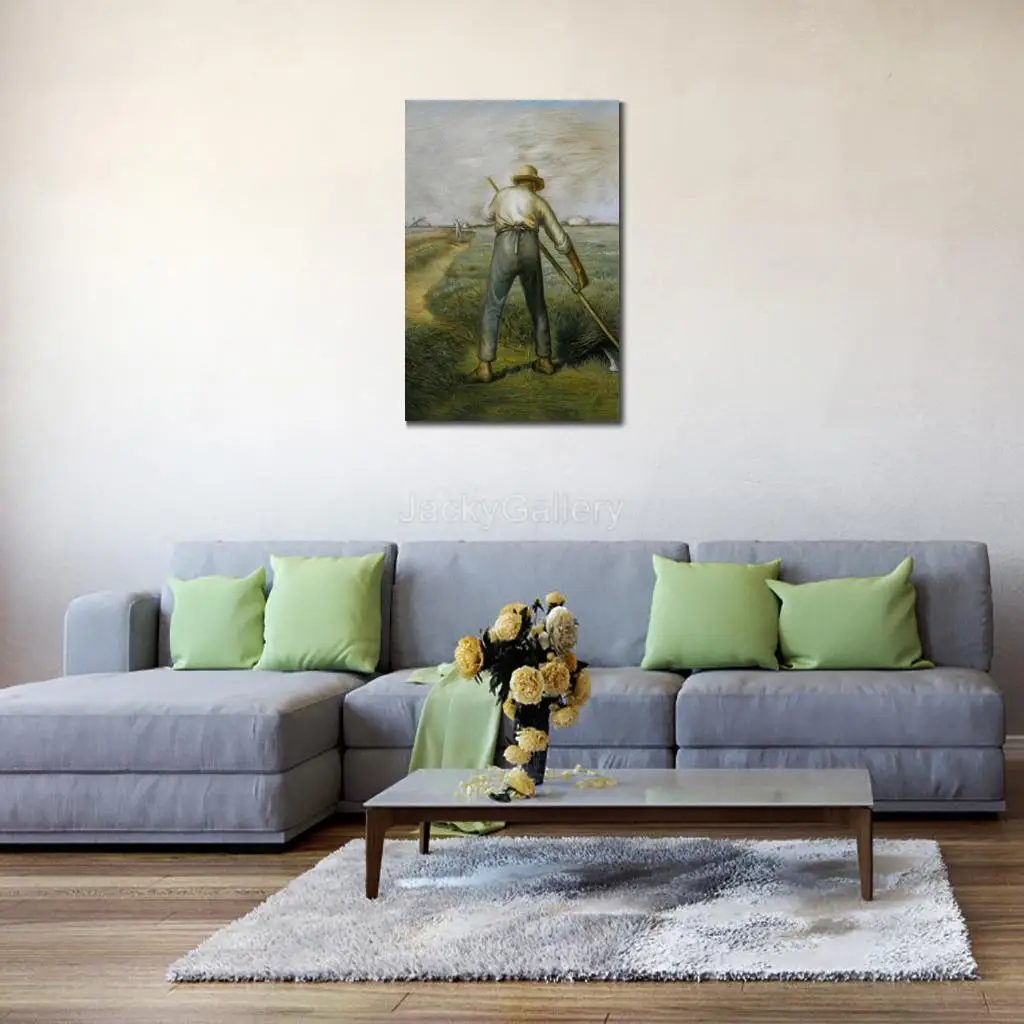 Handmade Jean Francois Millet Oil on Canvas Reproduction Reaper Figure Picture for Bright Spaces Wall Decor