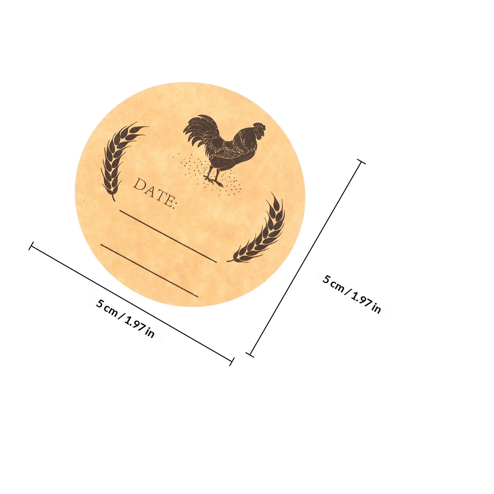 1 Roll Round Kraft Paper Labels for Chicken Egg Cartons Self Adhesive Write on Fresh Egg Stickers Farm Kitchen