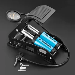 ROCKBROS Foot Pump High Pressure Portable Bicycle Pump Electric Bicycle Motorcycle Pump Car Air Pump Daily Inflator Bike Pump