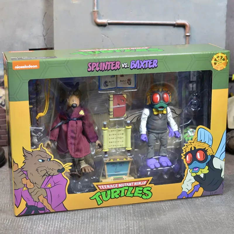 NECA TMNT フィギュア スプリンターとバクスター アクションフィギュア 1987年コミック版 ティーンエイジ・ミュータント・ニンジャ・タートルズ フィギュア アニメ 7インチモデル オリジナル