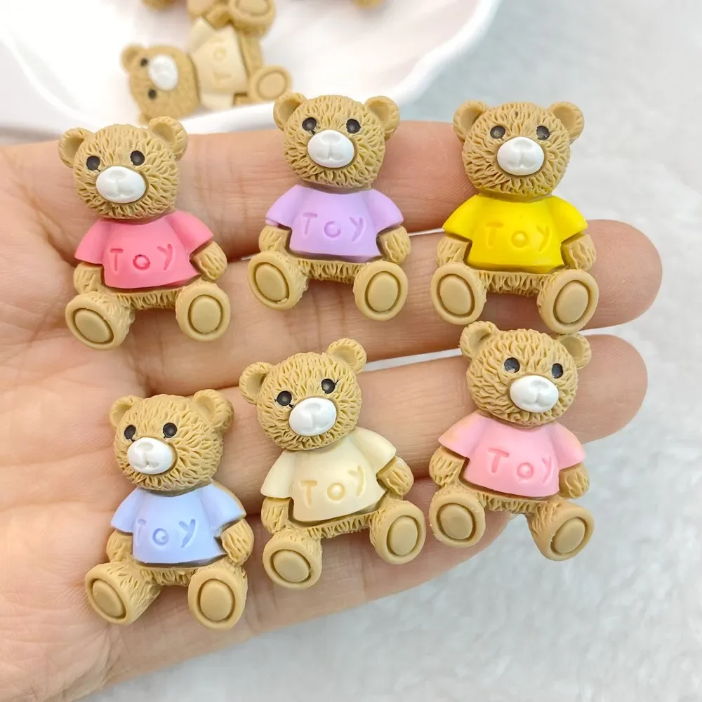 

10PCS New Cute Cartoon Little Bear Series Resin Clip Book DIY Fashion Hairpin Decoration Crafts