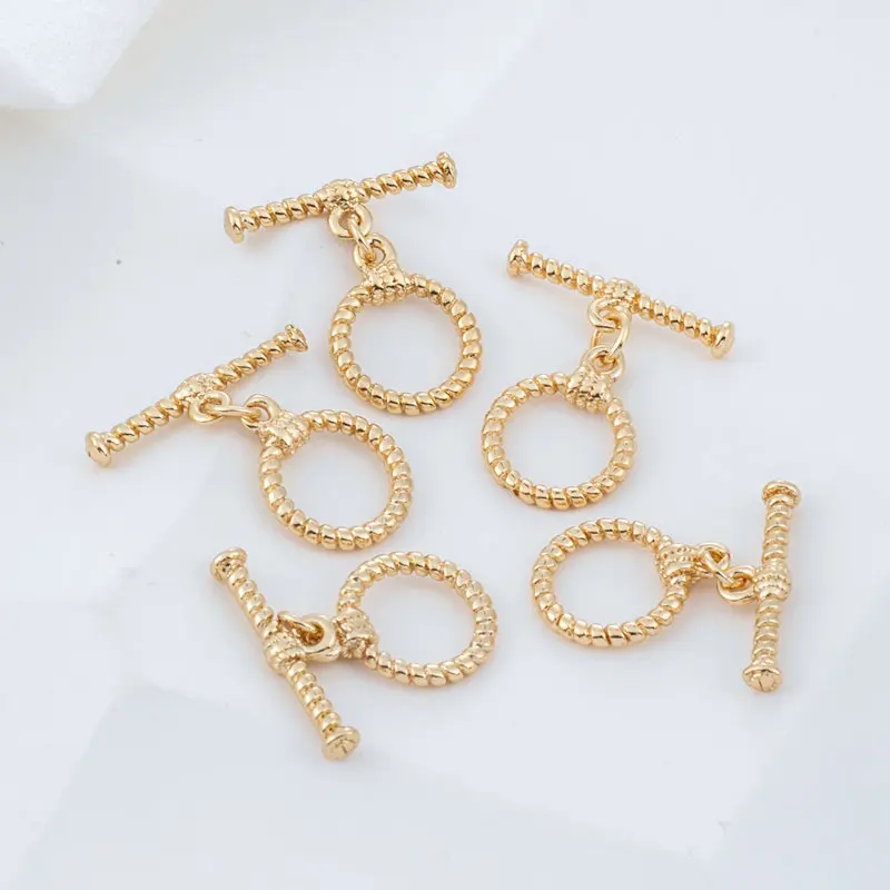 

6PCS 12*19MM 24K Gold Color Plated Brass OT Clasps For DIY Bracelets Necklaces Findings End Clasps Connectors Hooks Wholesale