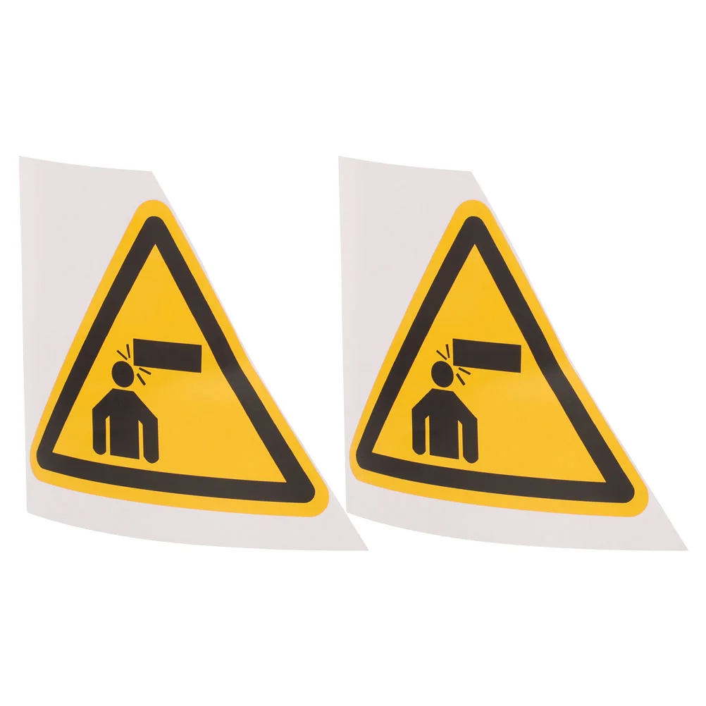 

2 Pcs Beware of Head Bump Sign Warning Sticker Signs Prompt Mark Watch Your Decal Pvc