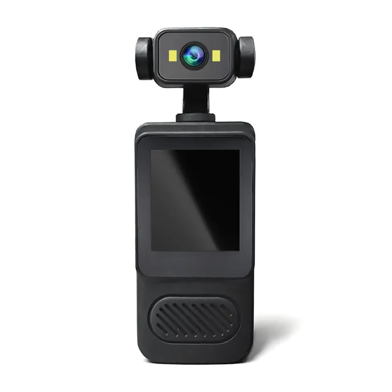 Black 1080P HD wearable sports POV camera 360° rotating lens clear windproof audio law enforcement recorder motorcycle black box