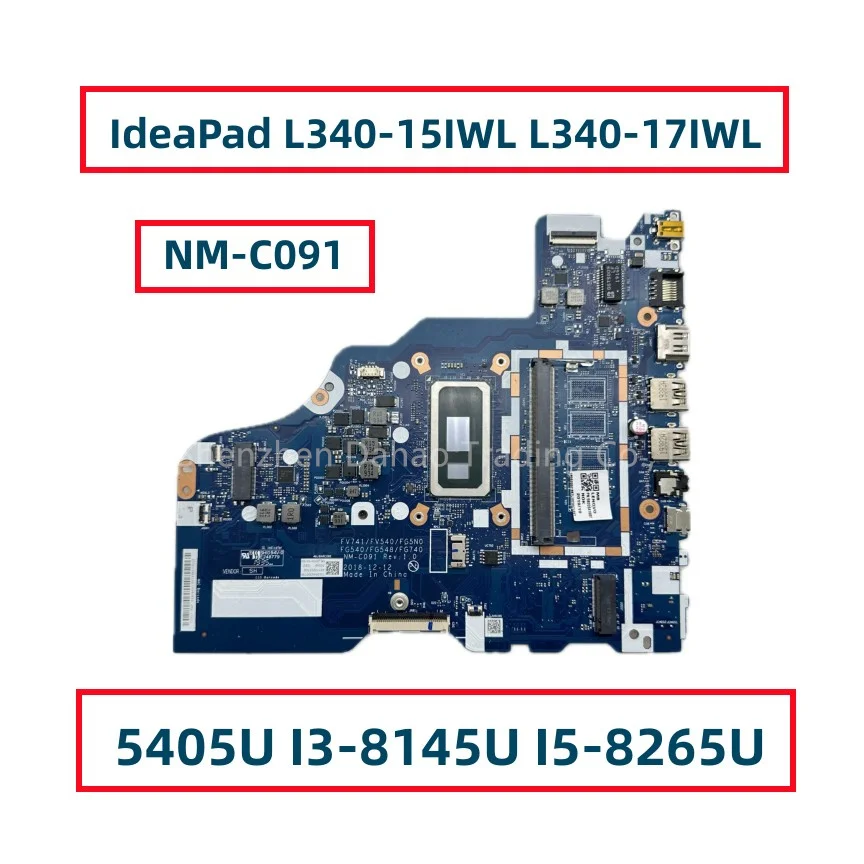 NM-C091 For Lenovo IdeaPad L340-15IWL L340-17IWL Laptop Motherboard With 5405U I3-8145U I5-8265U FRU:5B20S41687 5B20S41686