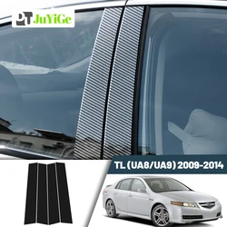 Glossy Black Carbon Fiber Window Door Deal B C Pillar Post Cover Sticker For Acura TL UA8 UA9 2009-2014 2010 2012 2013