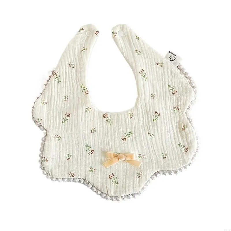 

F19F Baby Bibs Waterproof Feeding Bibs for Infant 4 Layer Saliva Towel Soft Breathable Drooling Apron Burp Cloths Baby Supply