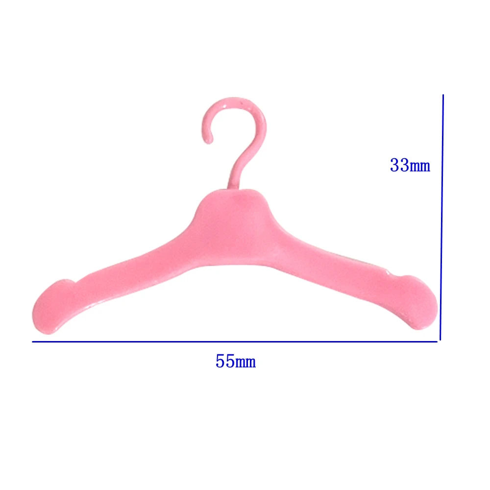 New Style 10 Pcs /Lot Pink Dolls Hangers For Doll Dress Holder For 1/6 Doll Clothes Doll Accessories 12'' Pretend Play Toys