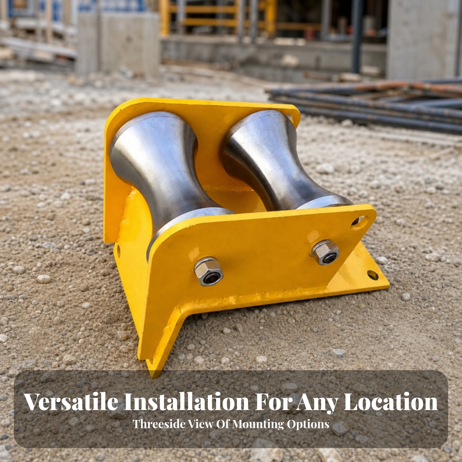 Double-Wheel Pulley Heavy-Duty Cable Guide Pulley Sturdy Long-Lasting for Utility Workers, Wellheads, Construction Sites