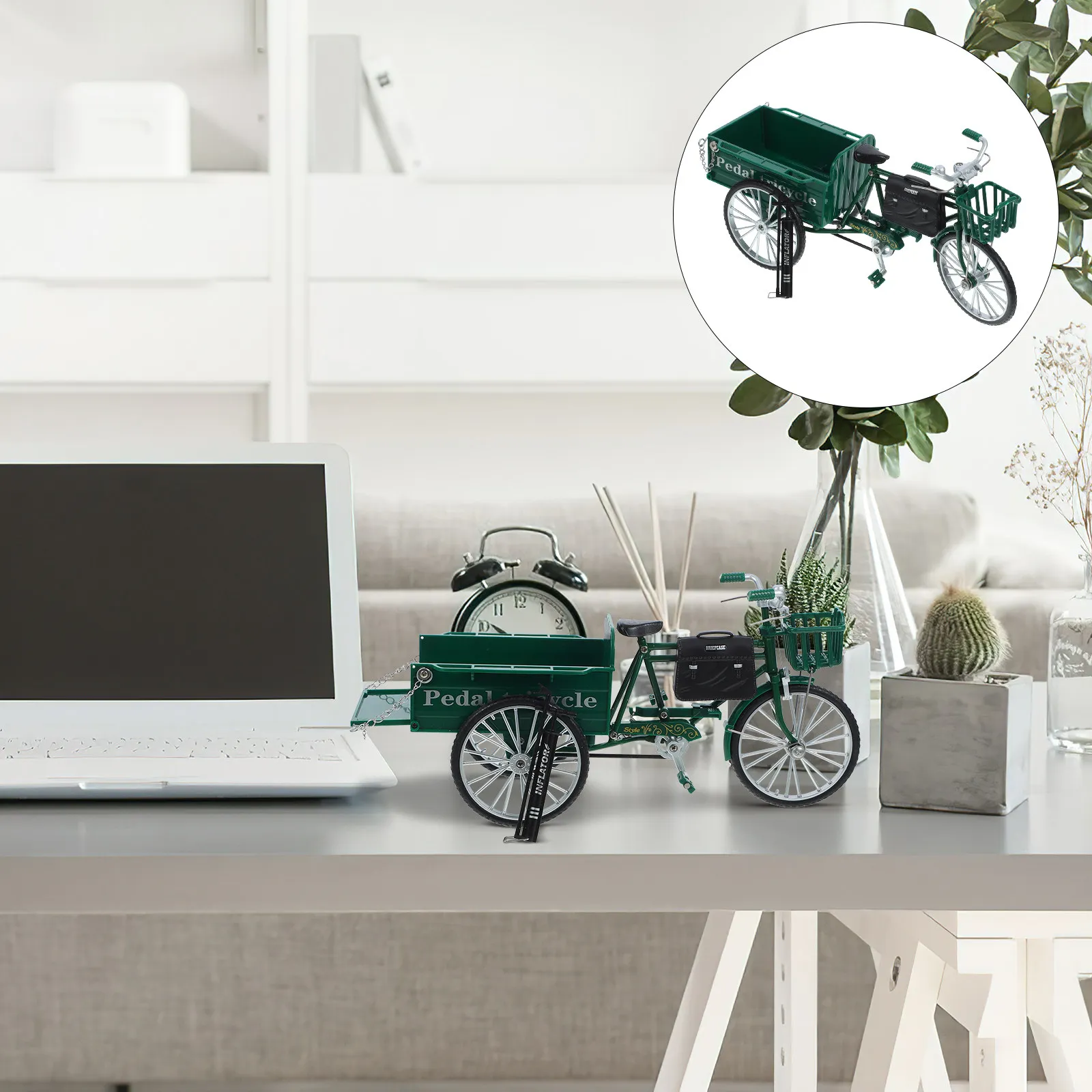 

1Set Metal Vintage Tricycle Desktop Sculpture Miniature Ornament Creative Decoration for Office Home Space Stylish Craft