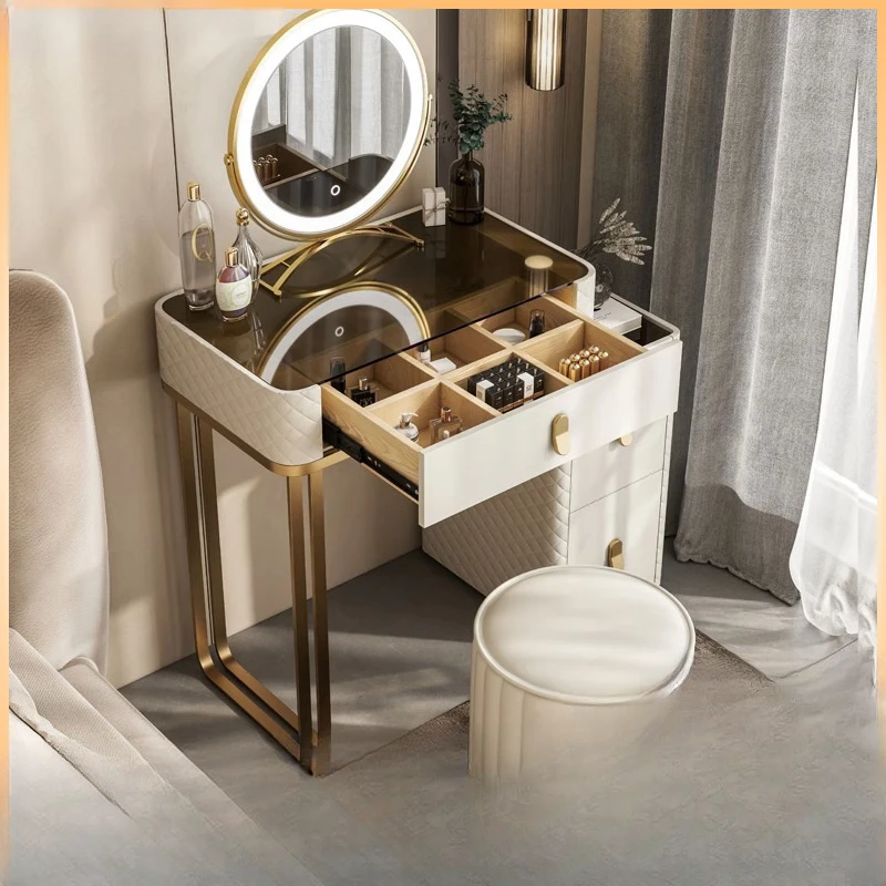 

Factory direct cream-style dresser, solid wood bedroom dressing table, modern and simple, integrated side table