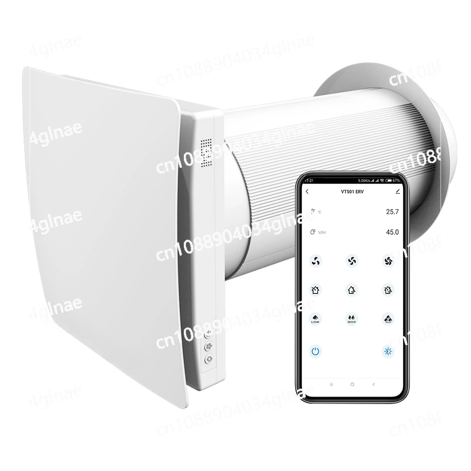 Mobile App Smart Control Recuperator Single Room 90% Heat Recovery Regenerator