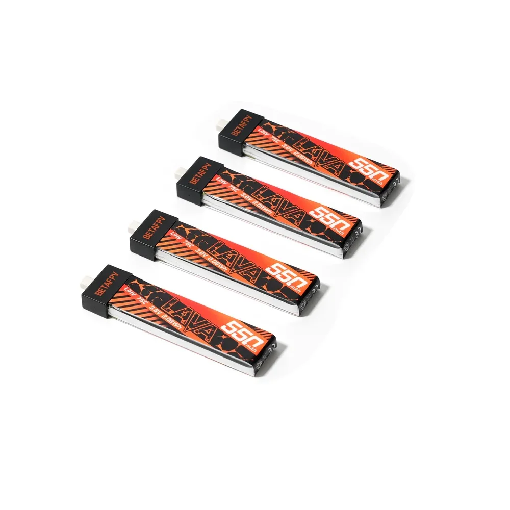 BETAFPV LAVA 1S 배터리, 550mAh 75C, 4 개