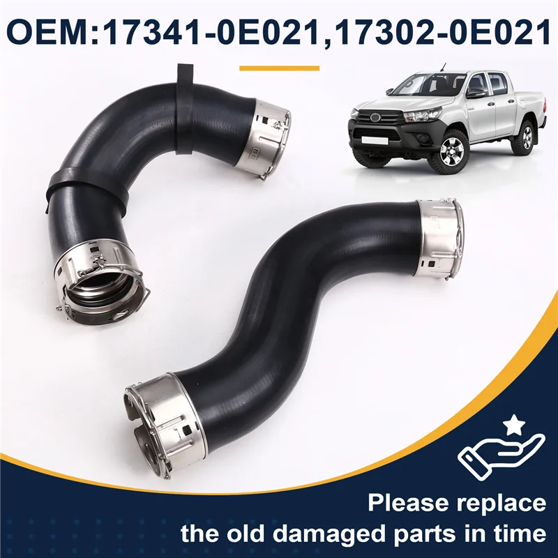 

Intercooler Hose For Toyota Fortuner Innova Pickup Hilux 1GD 2GD 2015-2022 Inter Cooler Pipe 17341-0E021 17302-0E021-Boom